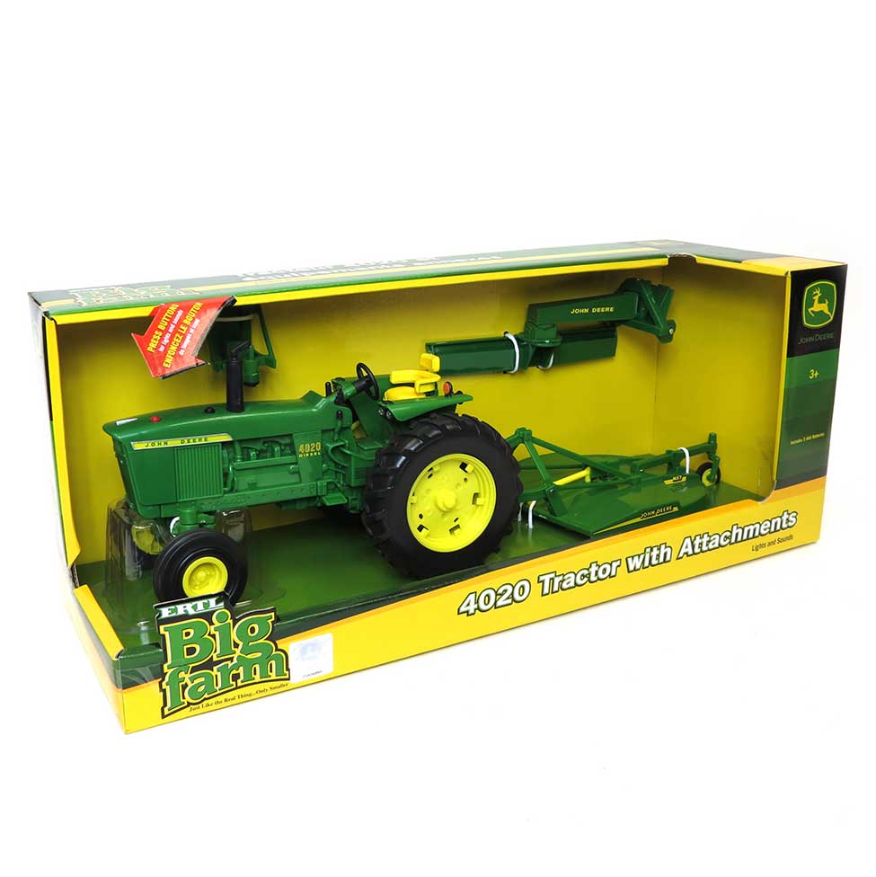 1/16 Big Farm John Deere 4020 Tractor with Blade & Mower - Image 2