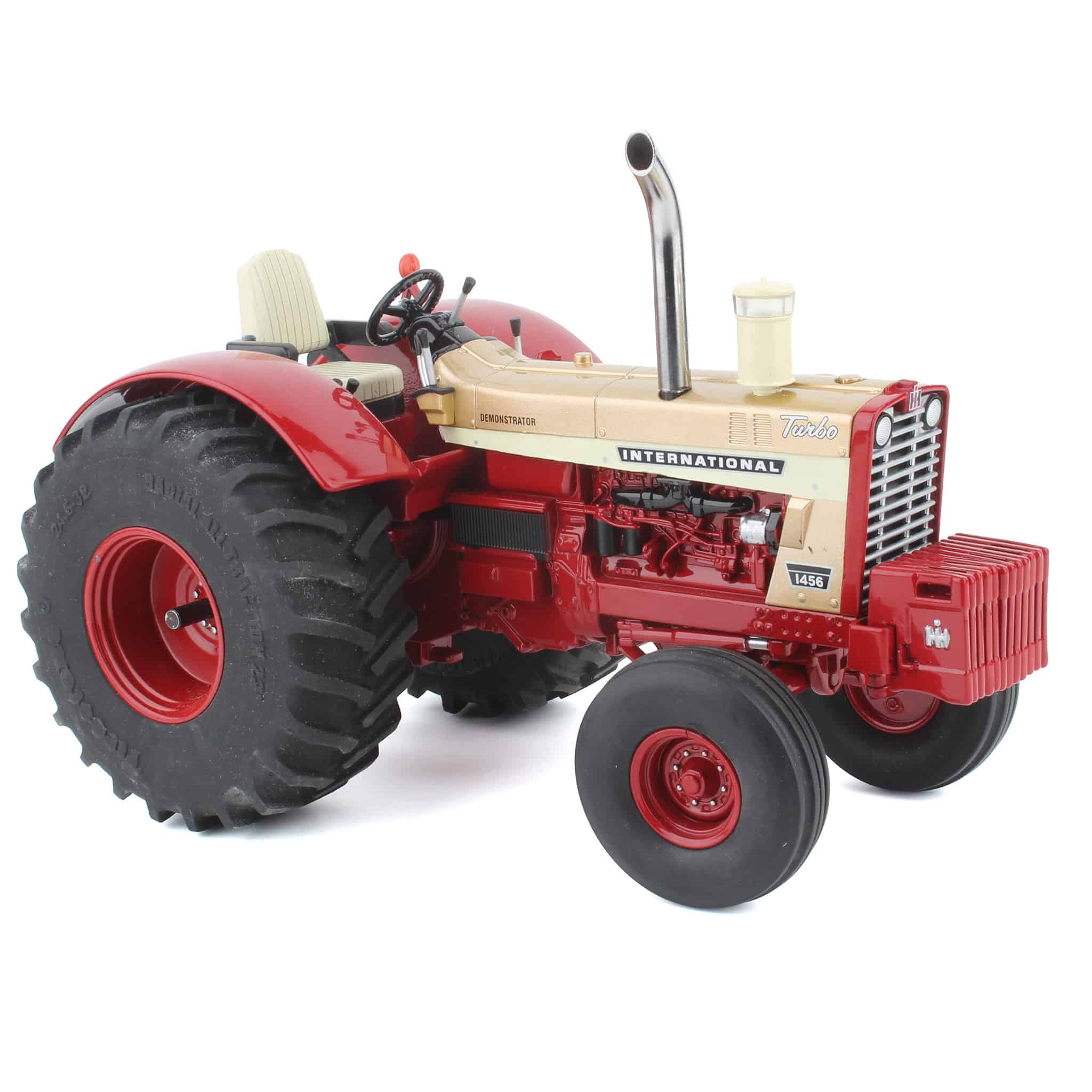 1/16 CUSTOM Ertl Prestige International Harvester 1456 Wheatland Gold Demonstrator Tractor with Firestone Tires - Image 2