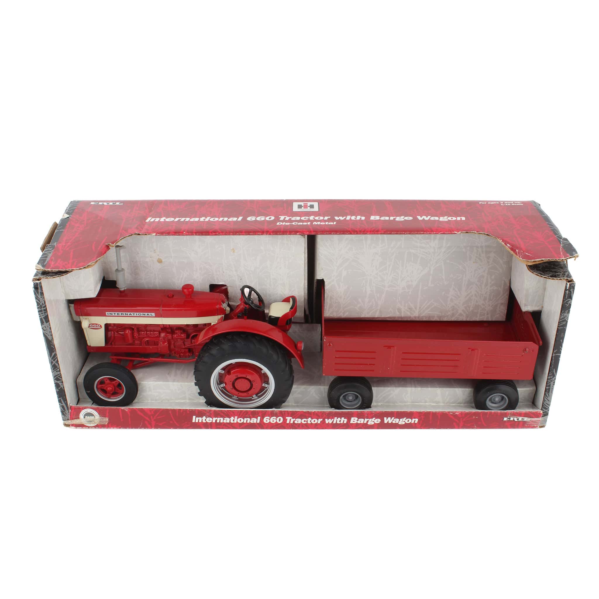 1/16 International Harvester 660 Wheatland Tractor with Barge Wagon by ERTL