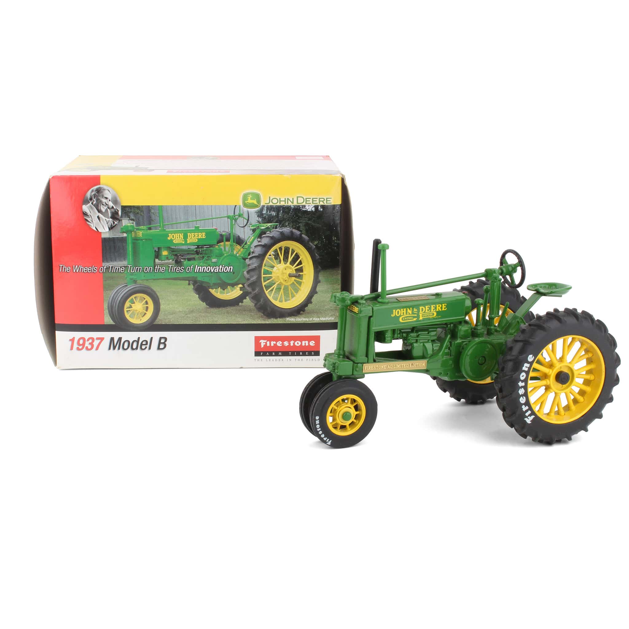 1/16 John Deere 1937 Unstyled B Tractor by ERTL, Firestone Edition, 1 of 7500 - Image 2