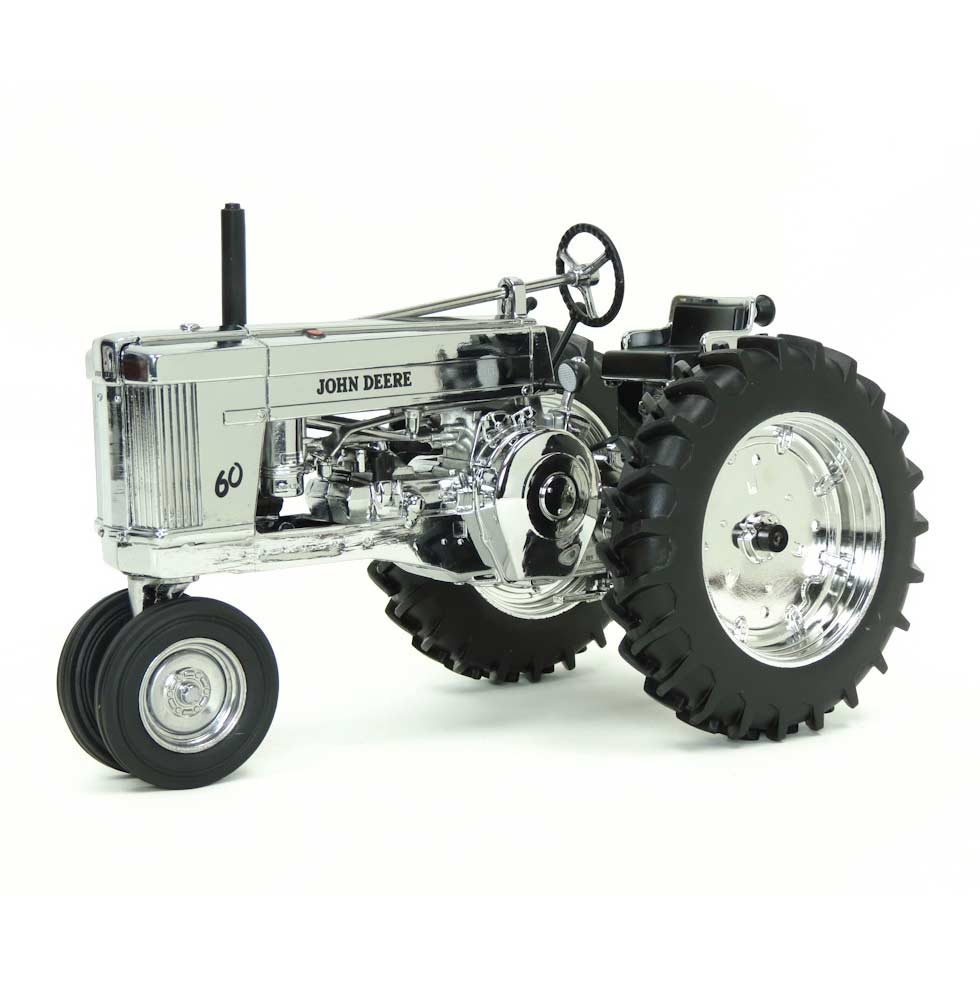 1/16 John Deere 60 Tractor with Narrow Front by ERTL, 175th Anniversary Silver Chrome Limited Edition