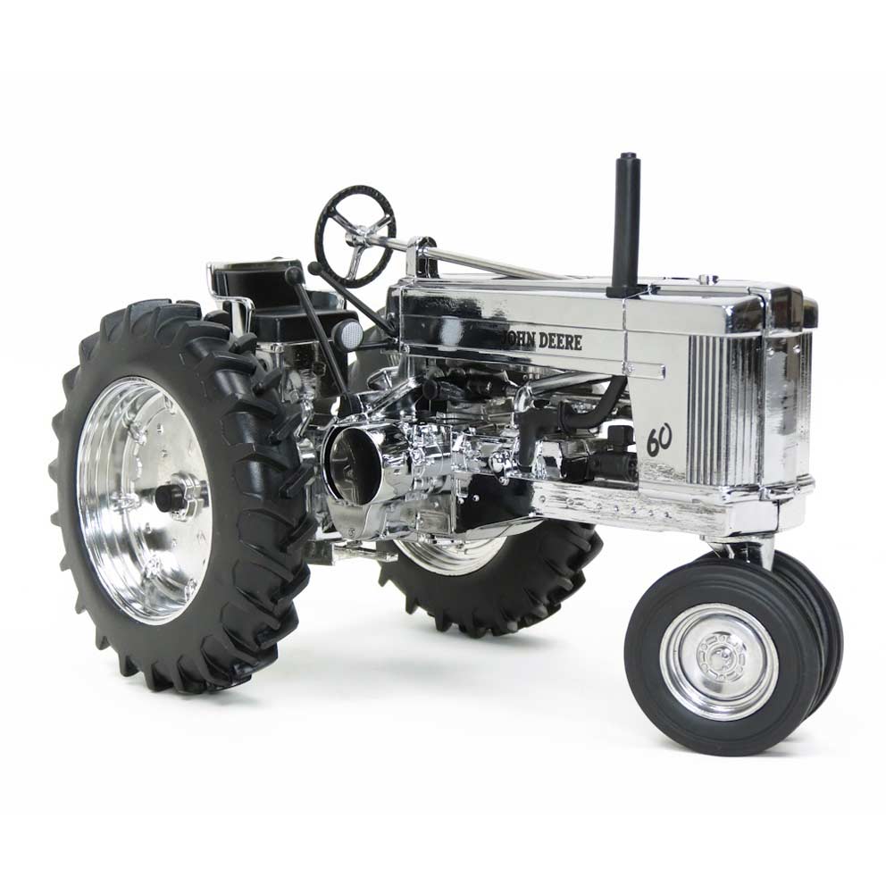 1/16 John Deere 60 Tractor with Narrow Front by ERTL, 175th Anniversary Silver Chrome Limited Edition - Image 2