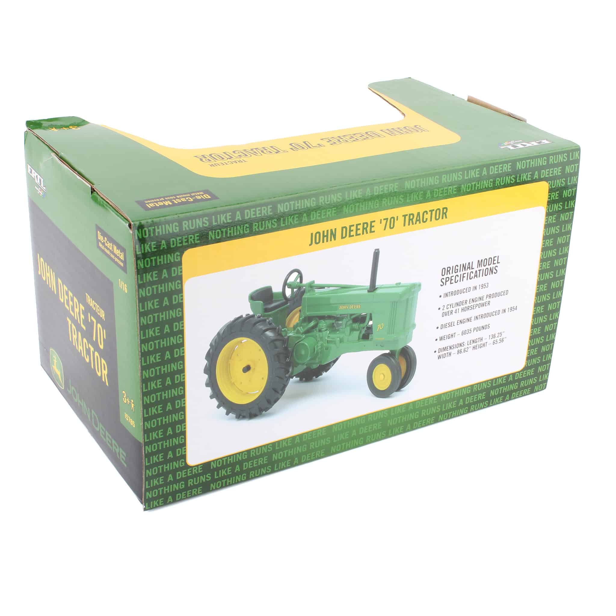 1/16 John Deere 70 Tractor with Narrow Front by ERTL - Image 2