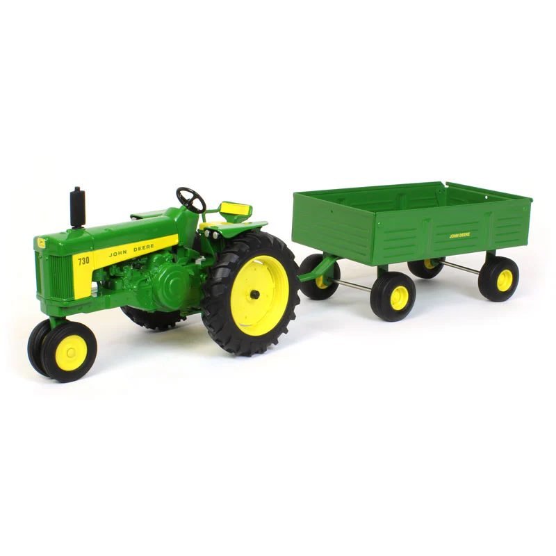 1/16 John Deere 730 Tractor with Narrow Front & Barge Wagon by ERTL