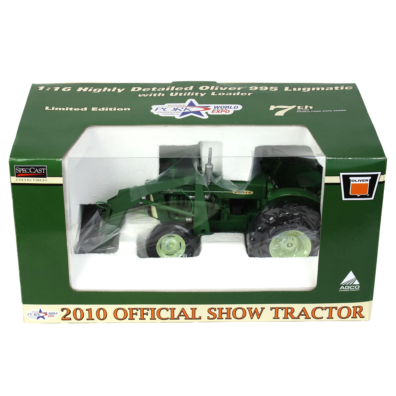 1/16 Oliver 995 Lugmatic Tractor with Loader by SpecCast, 2010 Pork Expo, 7th in Series - Image 6