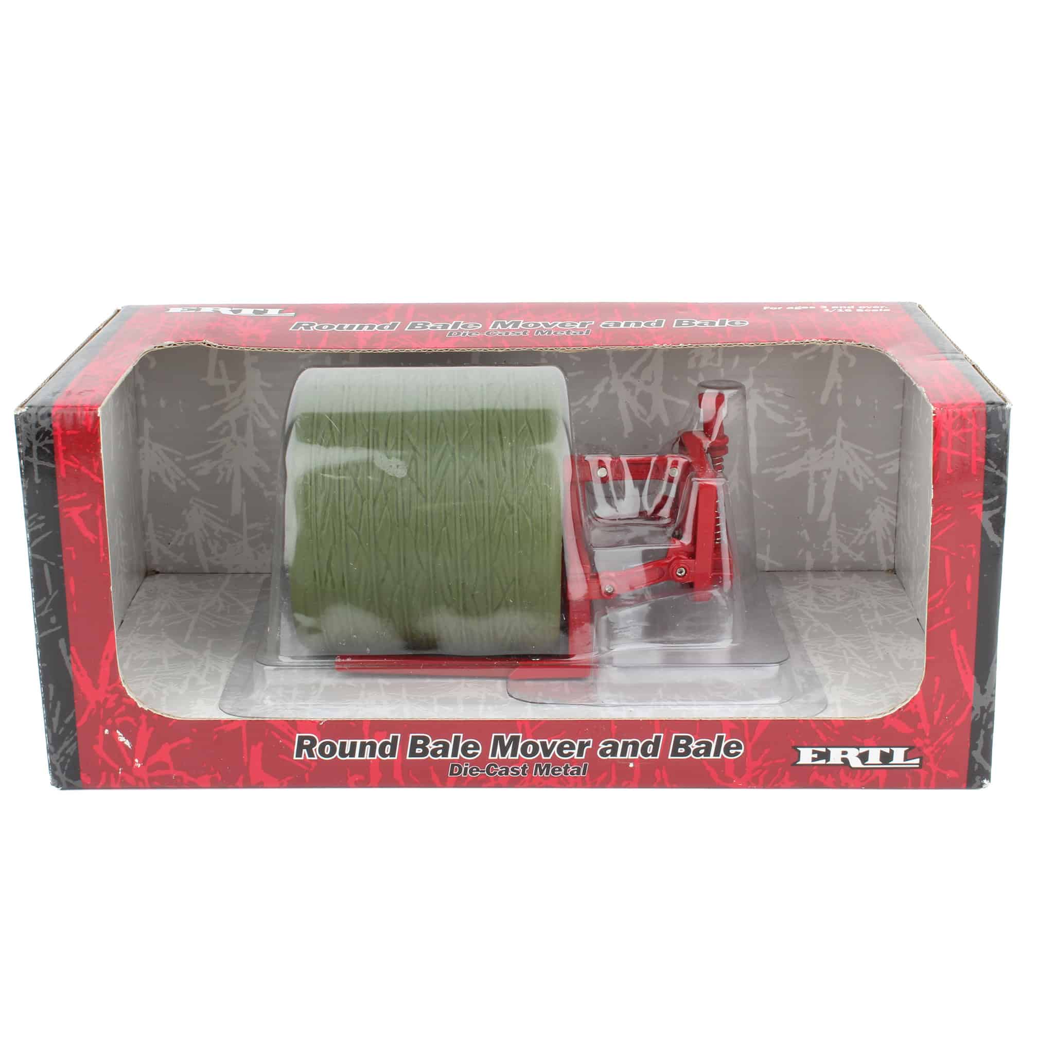 1/16 Red Round Bale Mover with Hay Bale by ERTL