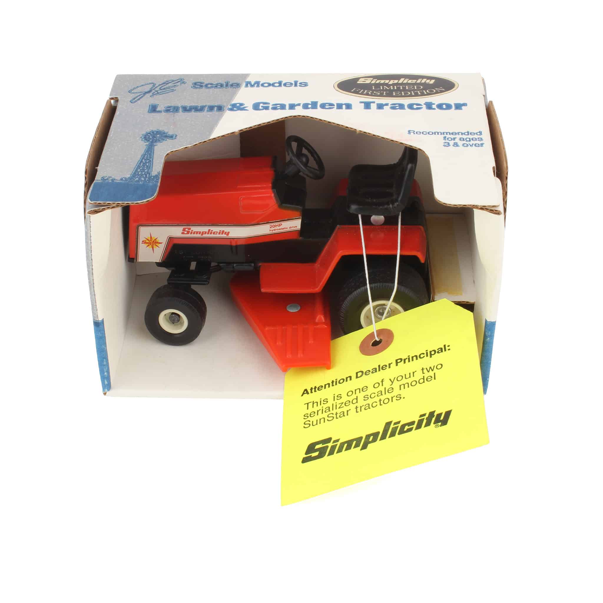 1/16 Simplicity Sun Star 20HP Hydrostatic Drive Lawn & Garden Tractor, 1989 1st Edition by Scale Models