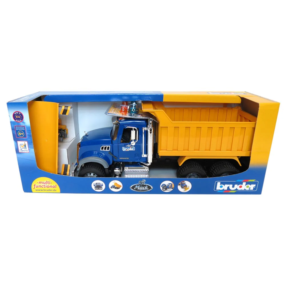 1/16 Mack Granite Dump Truck with Snow Plow & Hard Hat by Bruder - Image 5