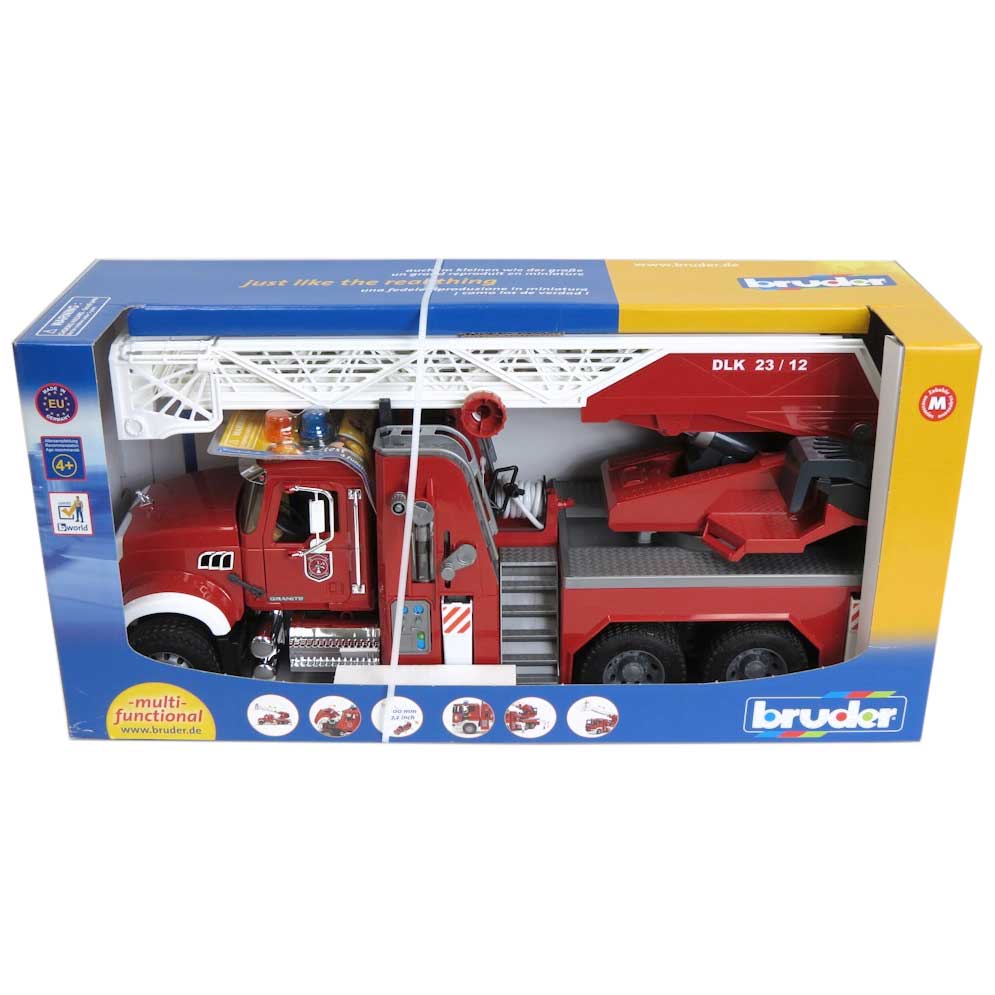 1/16 Mack Granite Fire Engine with Extendable Ladder & Hard Hat by Bruder - Image 6