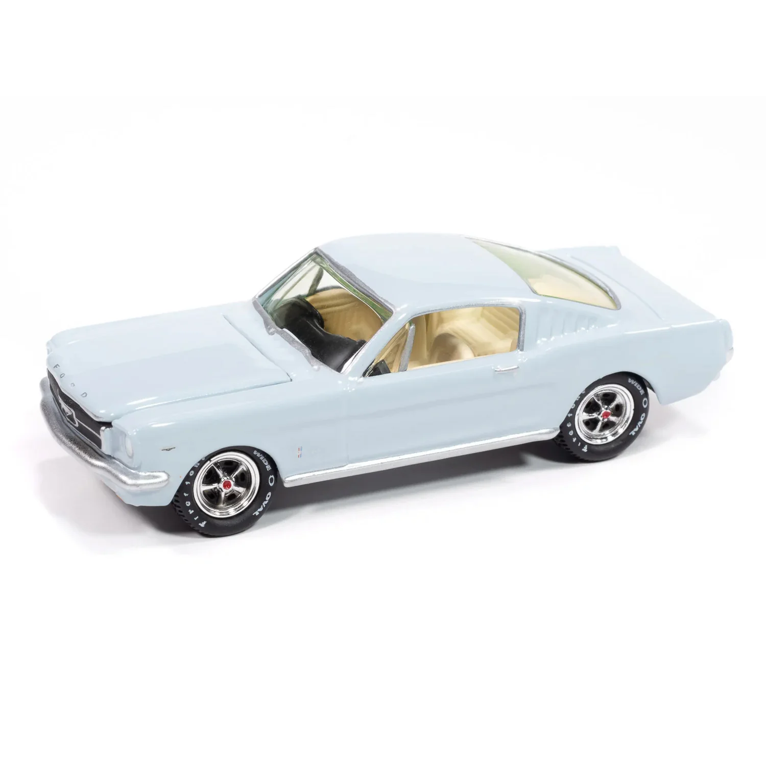 1/64 1965 Ford Mustang Fastback, Arcadian Blue, Johnny Lightning Collector Tin Series 16