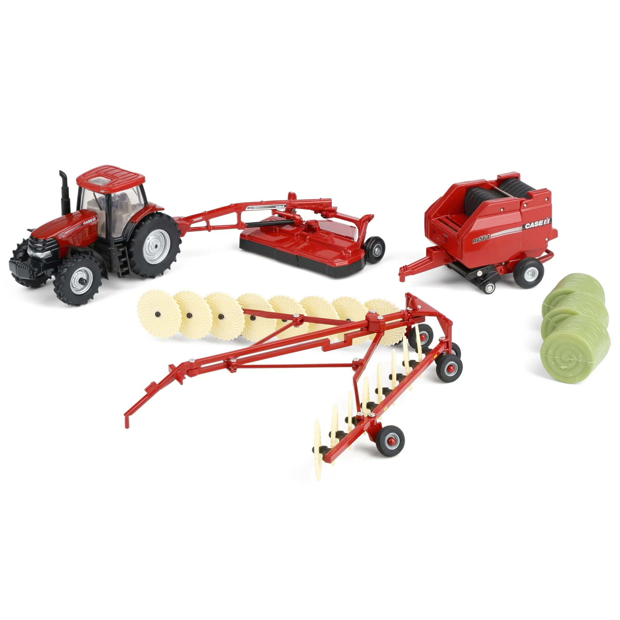 1/64 Case IH Haying Set with Tractor, Baler, Mower & Hay Rake by ERTL