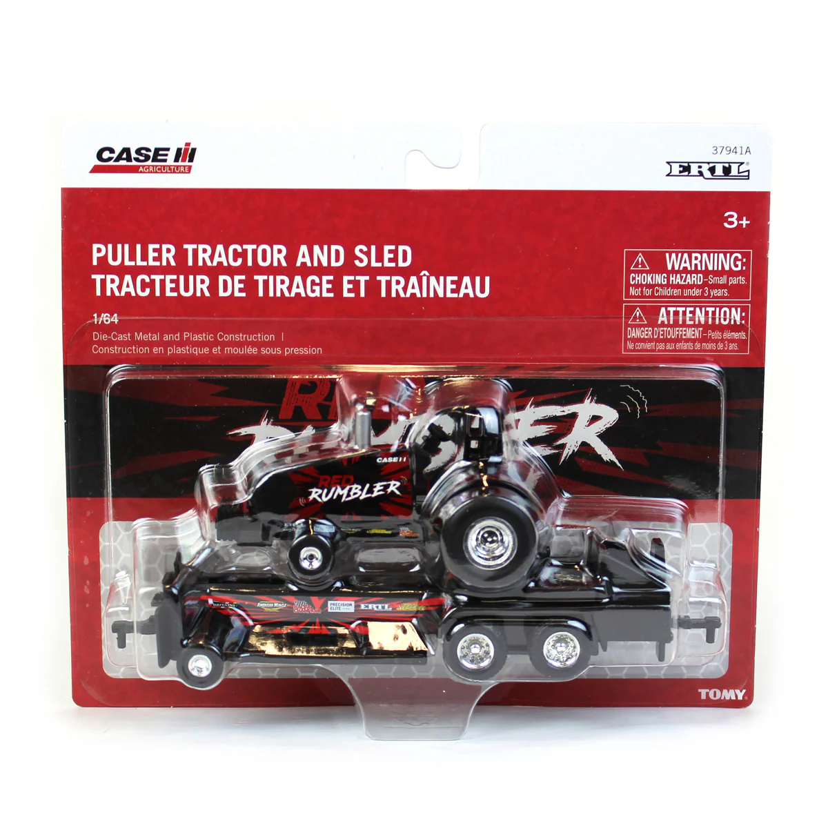 1/64 Case IH Magnum "Red Rumbler" Pulling Tractor with Pulling Sled - Image 5