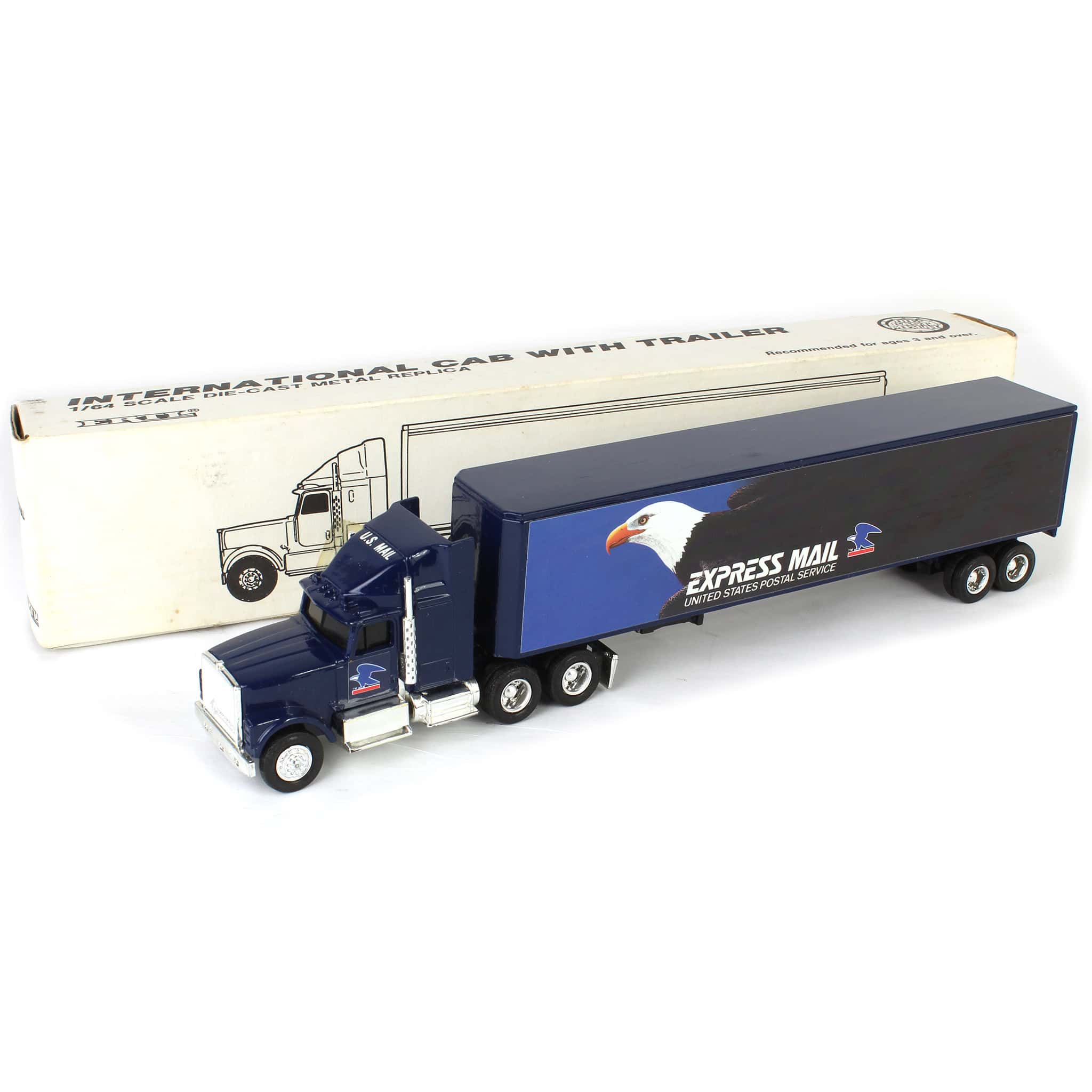 1/64 International Navistar Semi Truck with Cab & Express Mail USPS Trailer by ERTL