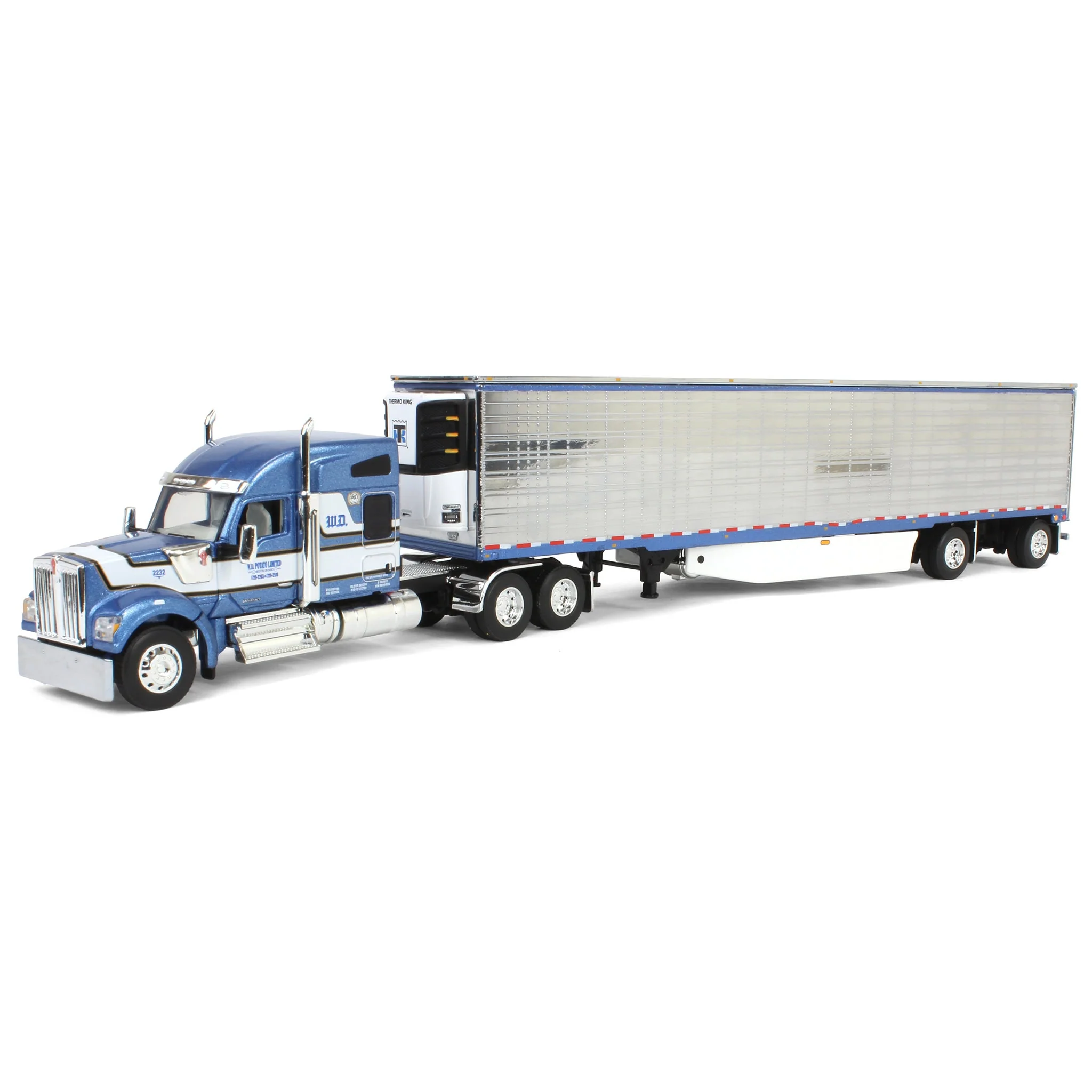 1/64 Kenworth W990 with Utility Reefer Trailer, W.D. Potato Limited, DCP by First Gear