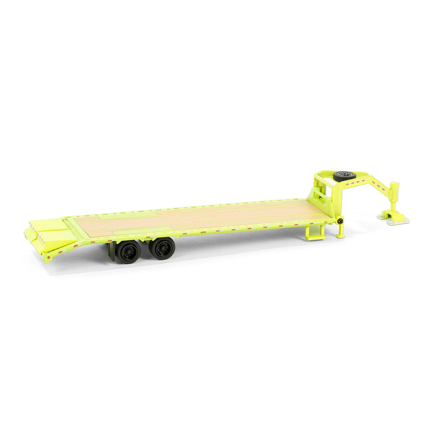 1/64 Lime Green Gooseneck Trailer, GreenLight Collectibles Hobby Exclusive - Image 2