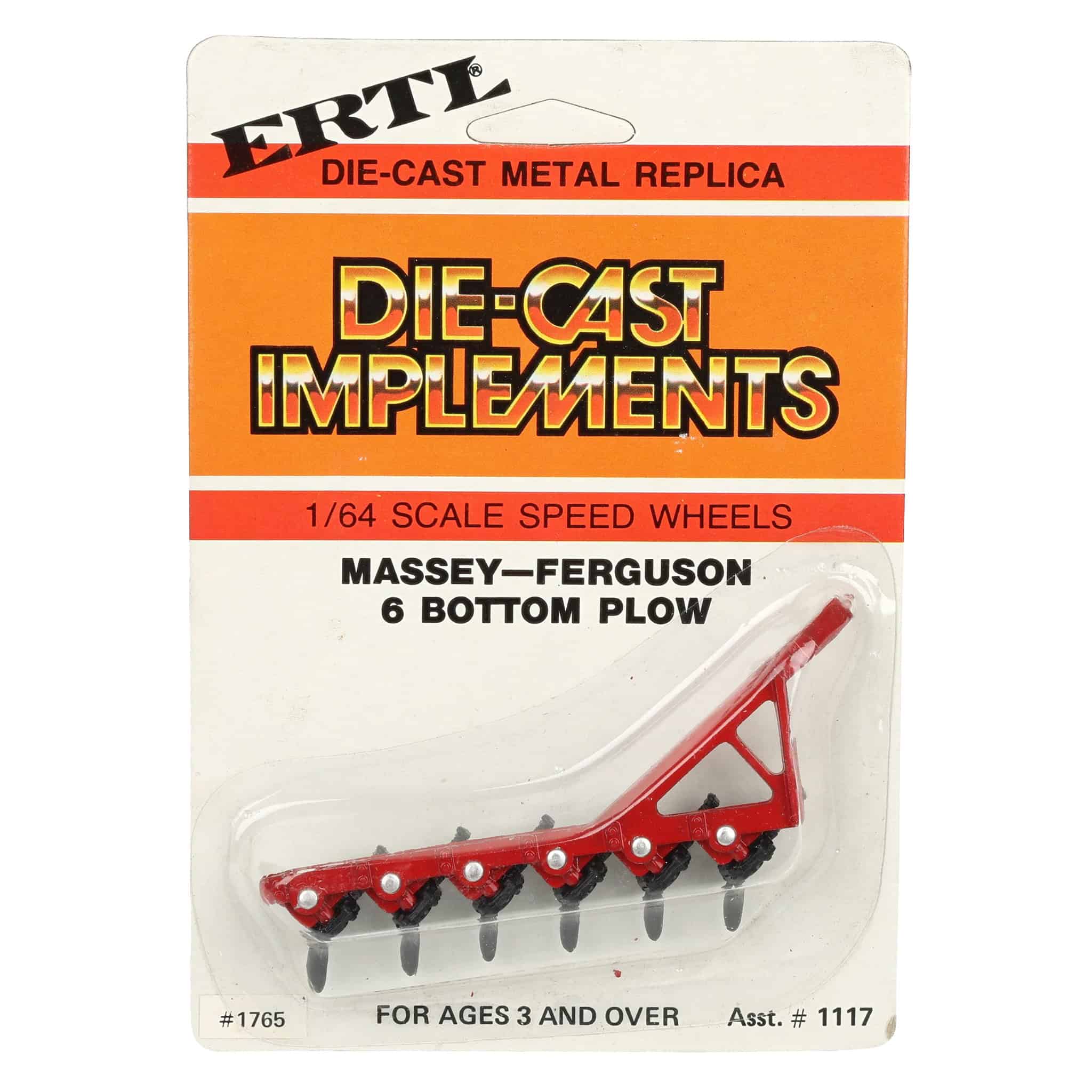 1/64 Massey Ferguson 6 Bottom Plow by ERTL