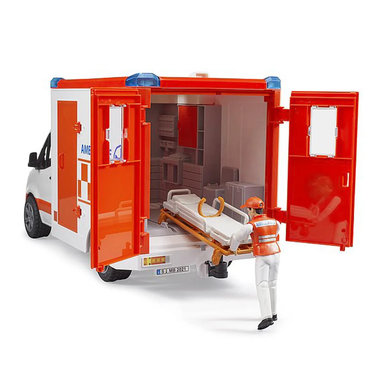 (B&D) 1/16 Mercedes-Benz Sprinter Ambulance with Driver by Bruder - Damaged Item - Image 3