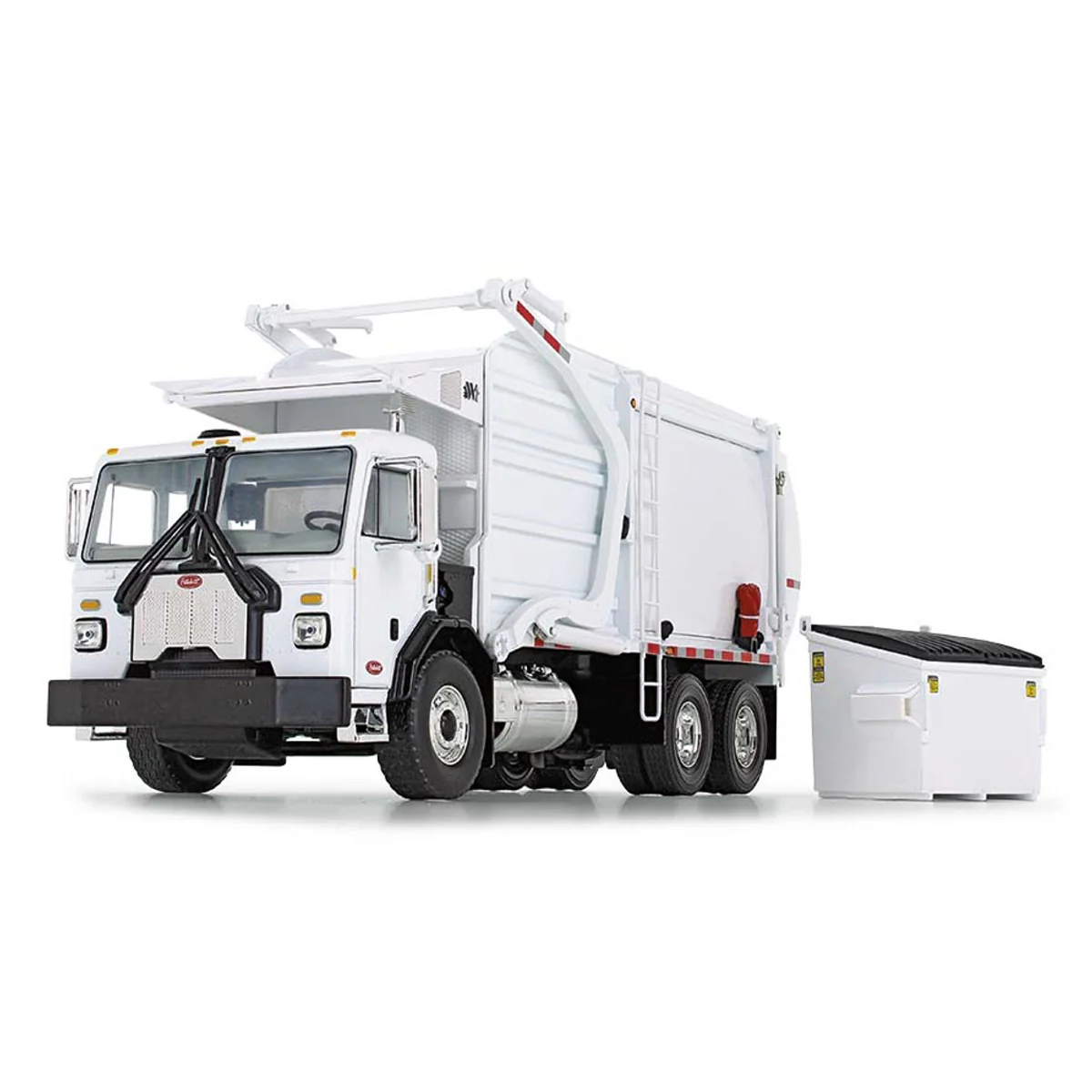 (B&D) 1/34 White Peterbilt Model 520 Garbage Truck with Wittke Front Loader & Dumpster - Damaged Item