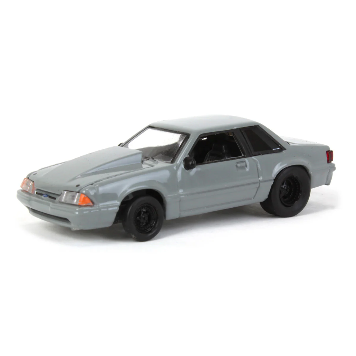 (B&D) 1/64 1993 Ford Mustang Gray Drag Car by GreenLight Collectibles, LP Diecast Exclusive - Damaged Box