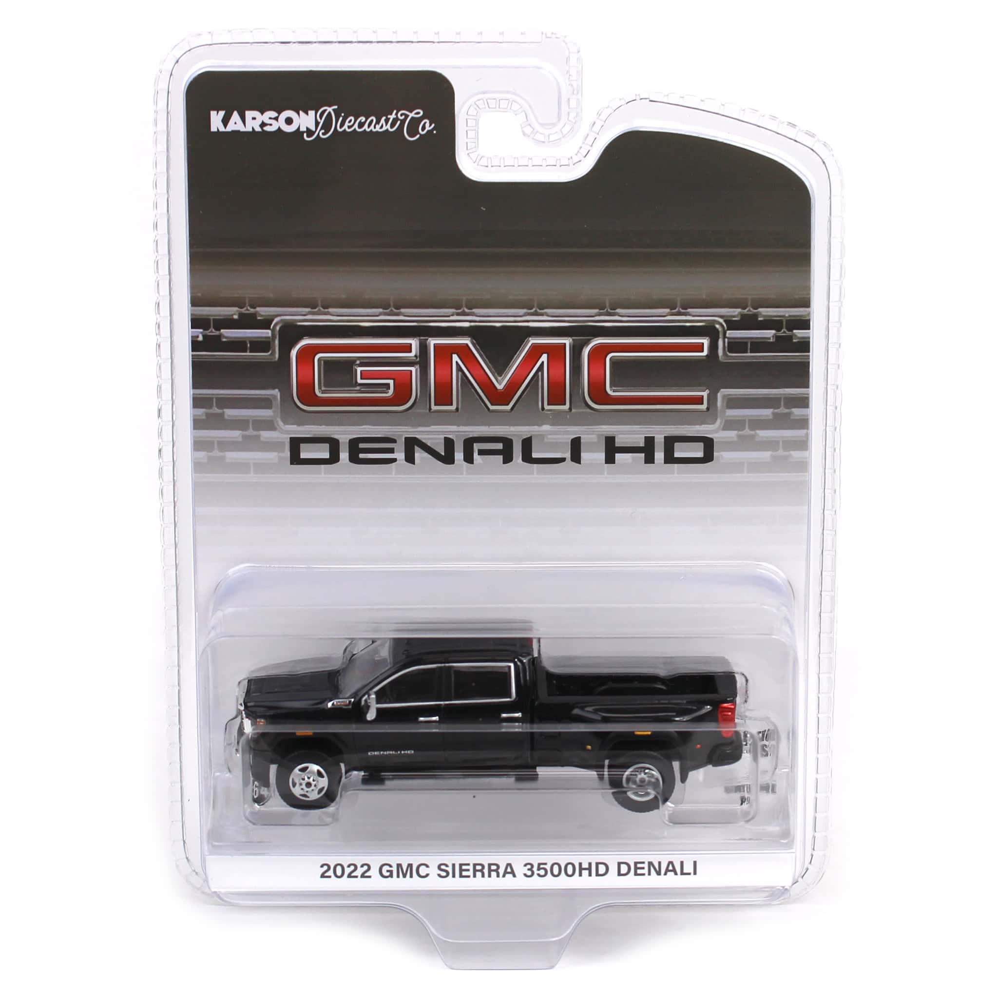 (B&D) 1/64 2022 GMC Sierra 3500 Denali Dually, Ebony Twilight Metallic, Karson Diecast Exclusive - Damaged Item - Image 5