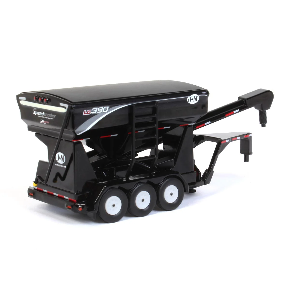 (B&D) 1/64 Red J&M LC390 Tri-axle Gooseneck Bulk Seed Tender by SpecCast - Damaged Item - Image 3