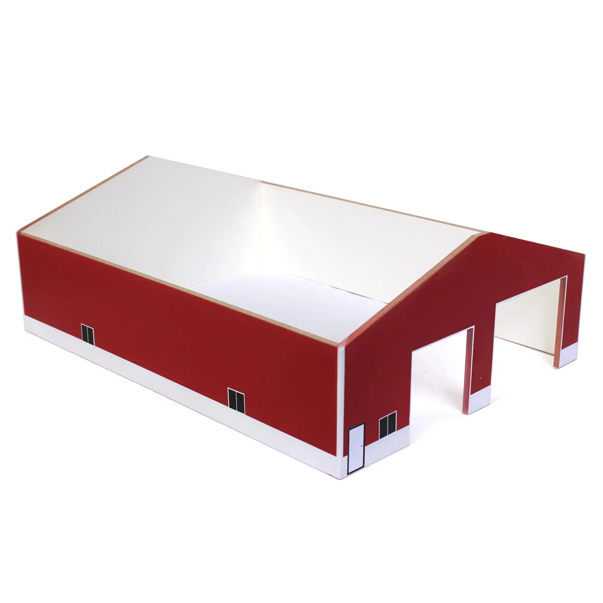 (B&D) 1/64 Red & White 2 Door 60ft x 80ft Wooden Tractor or Truck Shop - Damaged Item - Image 4