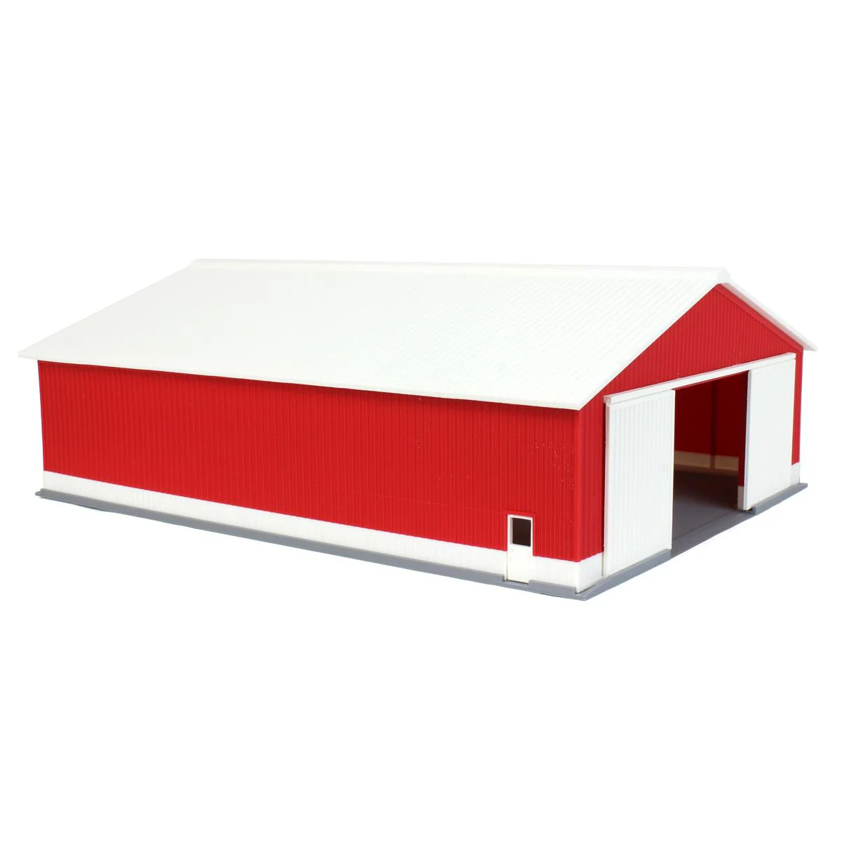 (B&D) 1/64 "The Professional" Red/White 60ft x 80ft Machine & Farm Shed, 3D Printed - Damaged Item