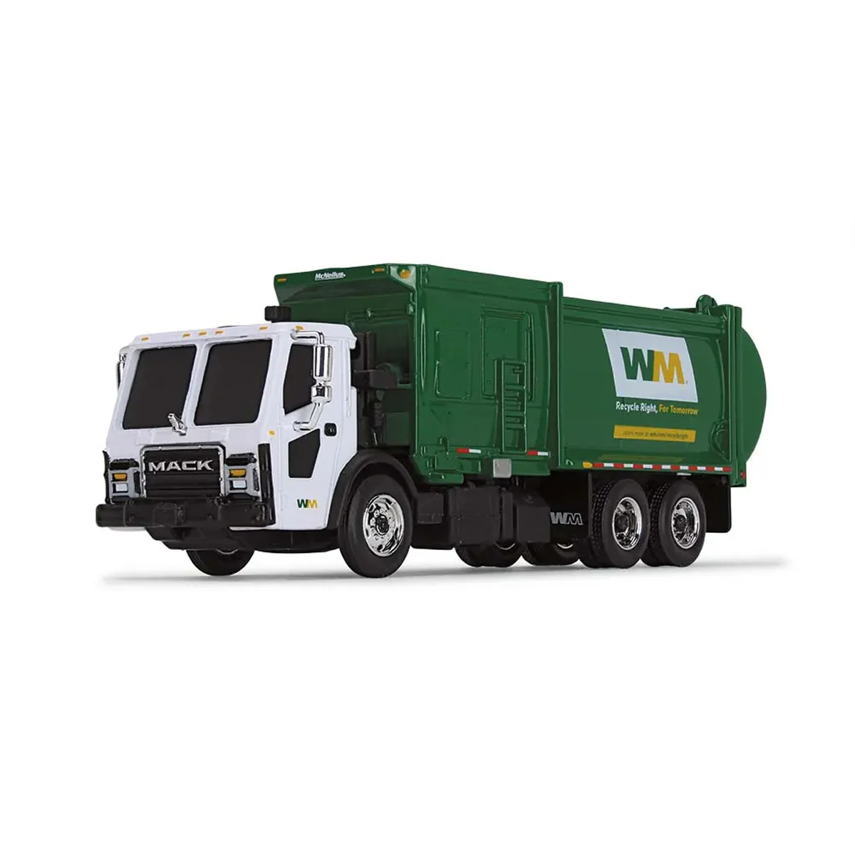 (B&D) 1/87 Mack LR Waste Management Refuse Truck with McNeilus ZR Side Loader - Damaged Box - Image 2