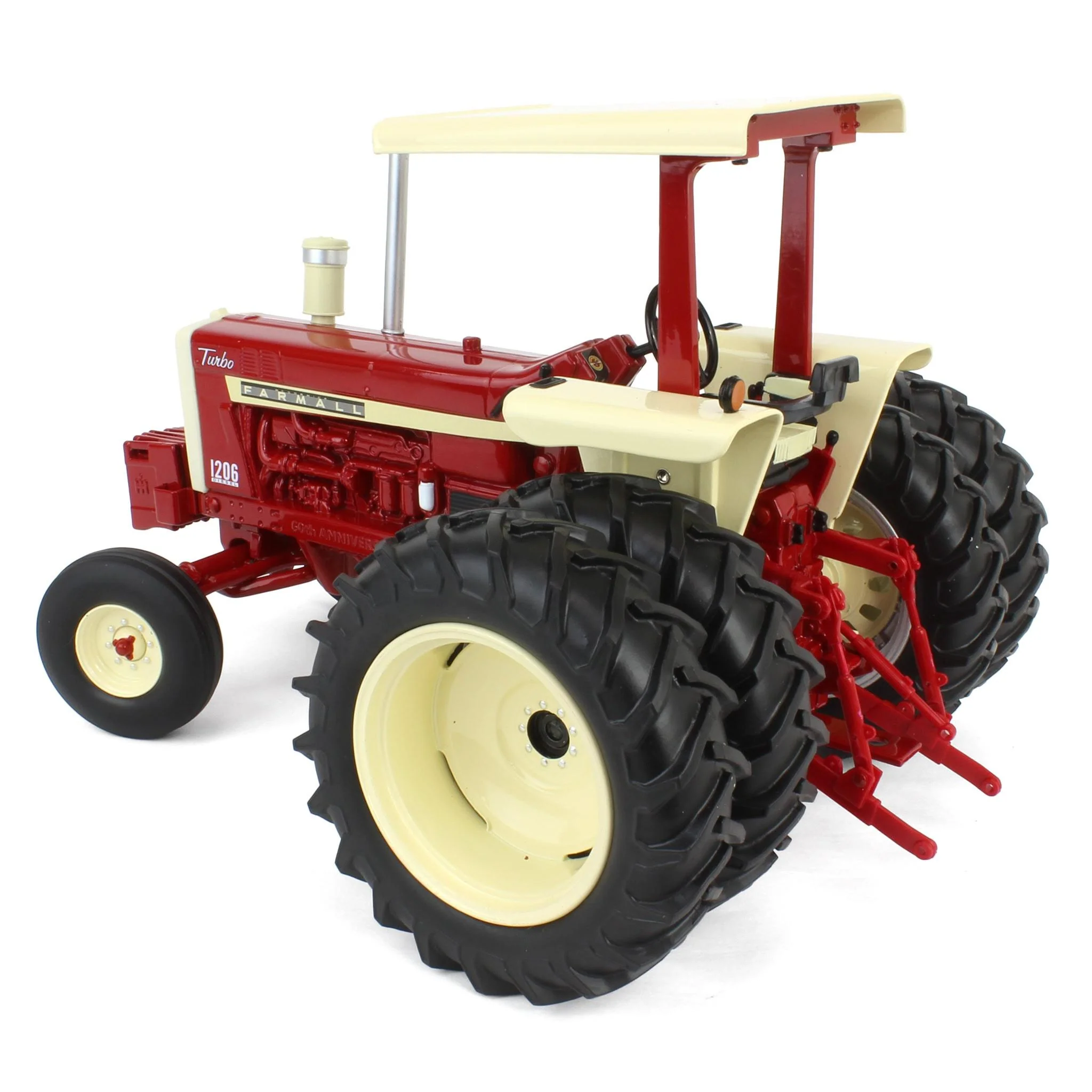 (B&D) 1/16 Farmall 1206 Tractor with Rear Duals & Canopy, 60th Anniversary Edition, ERTL Prestige Collection - Damaged Item - Image 4