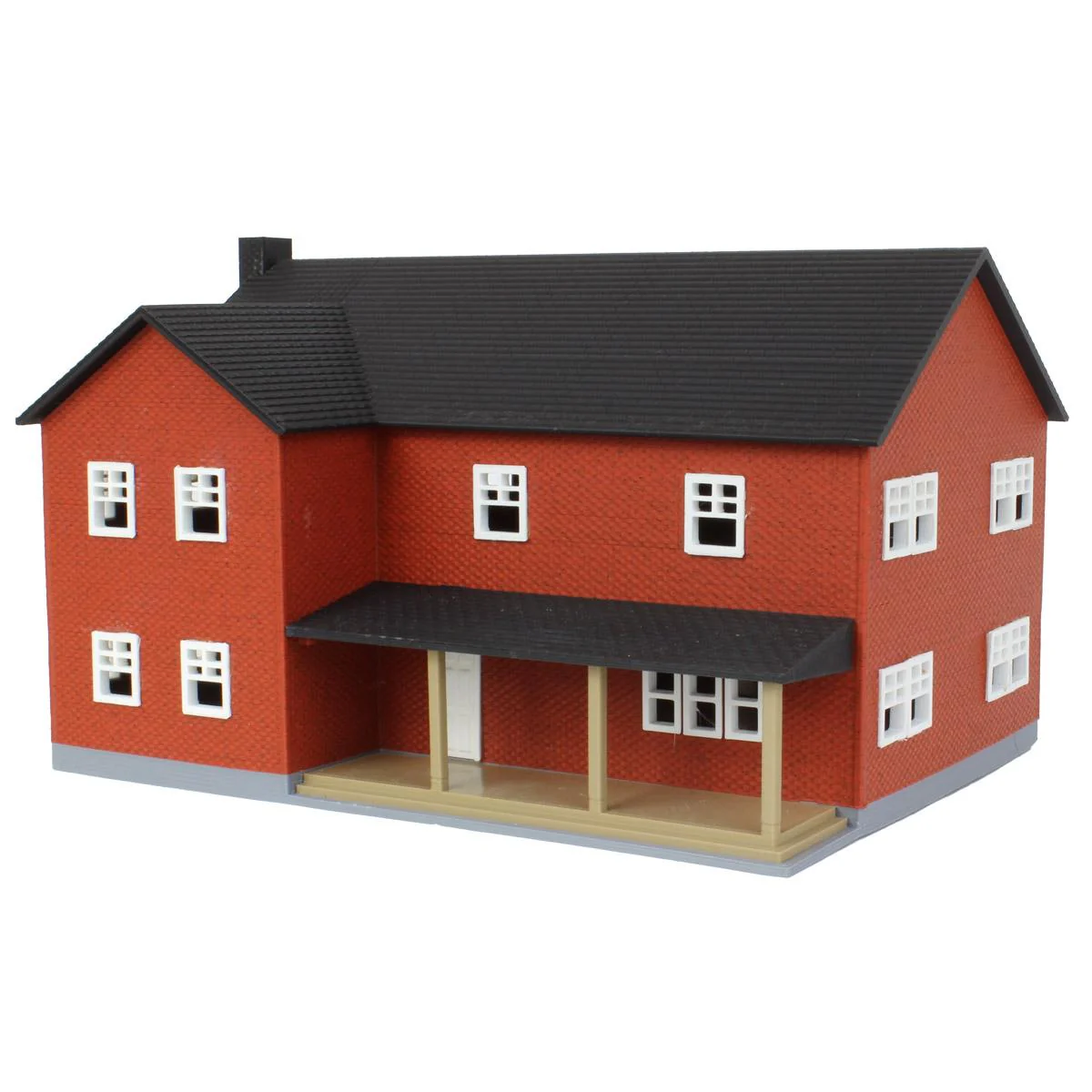 (B&D) 1/64 Red Brick "Home Sweet Home" Farm House with Porch, Deck & Chimney, 3D Printed - Damaged Item - Image 2