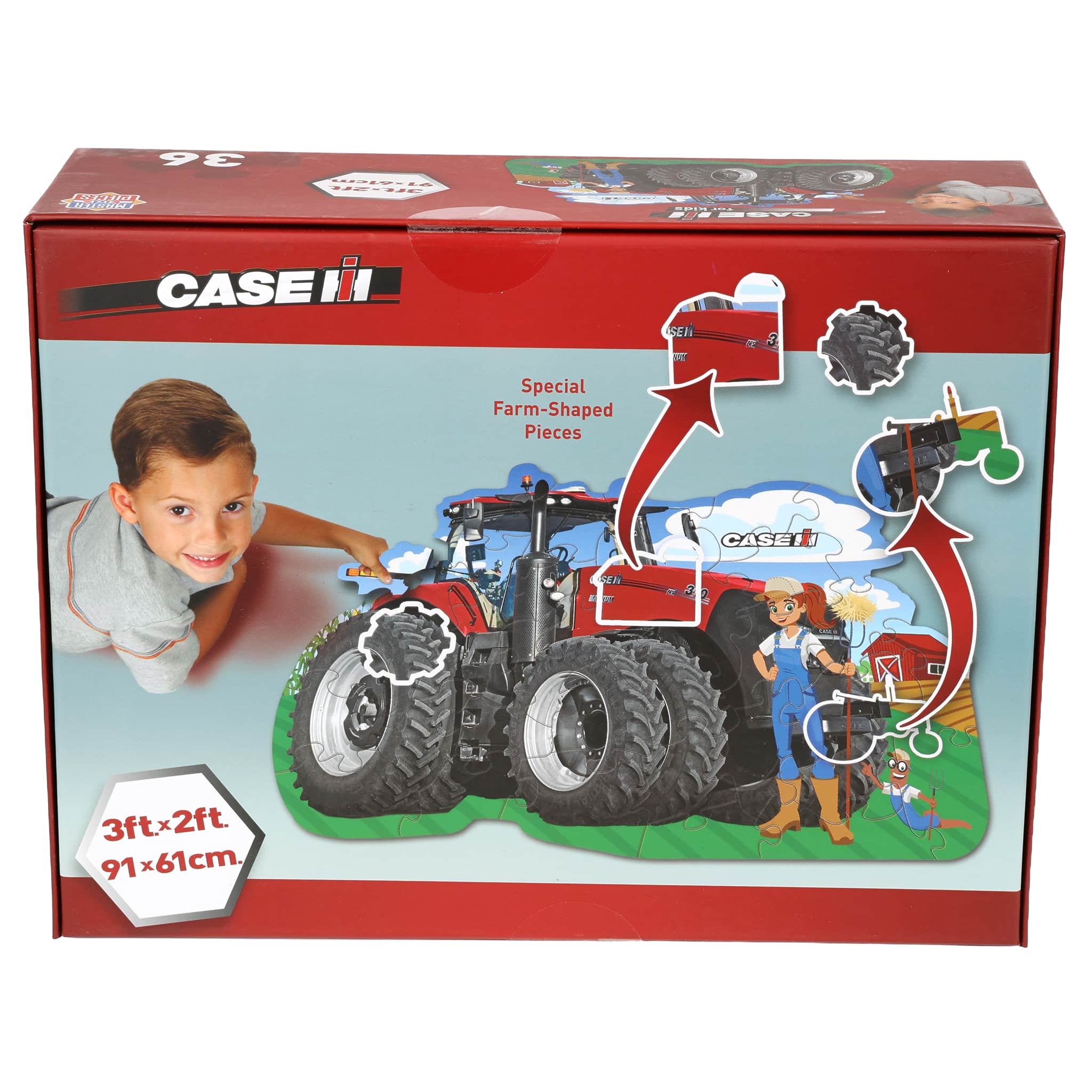 Casey & Friends Case IH Magnum 310 Tractor 36-Piece Shaped Floor Puzzle - Image 3