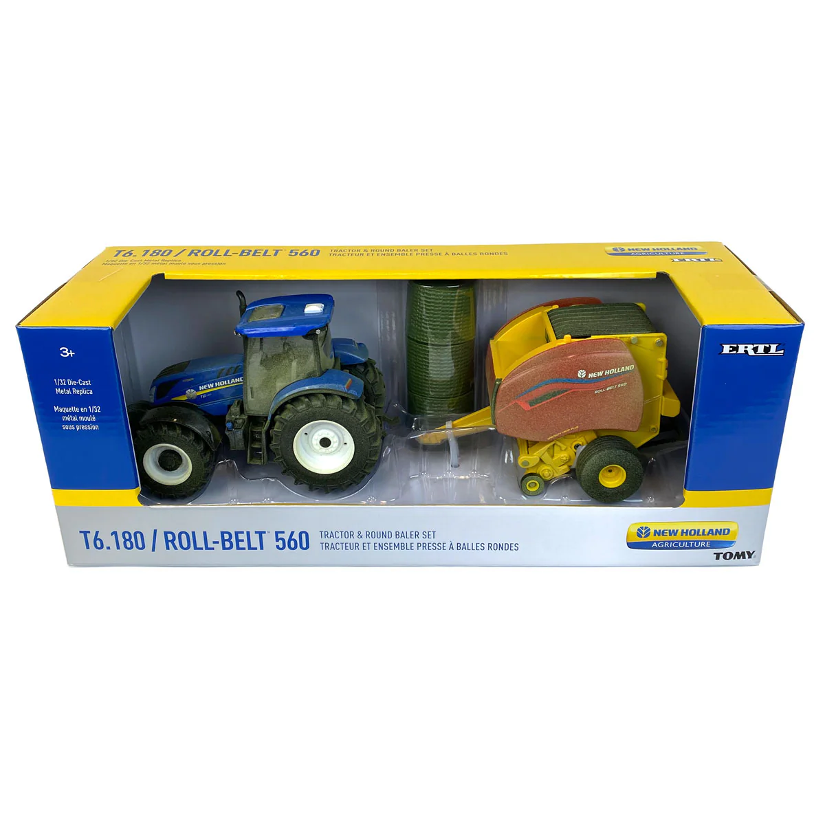 Dusty Chase Unit ~ 1/32 New Holland T6.180 with Roll-Belt 560 Round Baler - Image 2