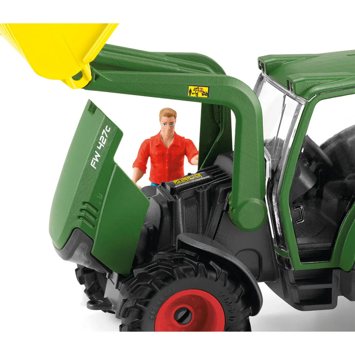 Green Tractor with Loader & Dump Trailer by Schleich - Image 5