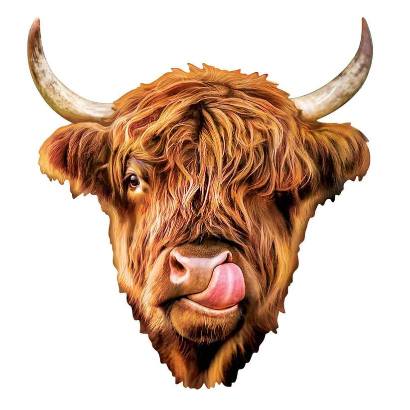 Highland Cow Shaped 100 Piece Squzzle Puzzle by Masterpieces - Image 2