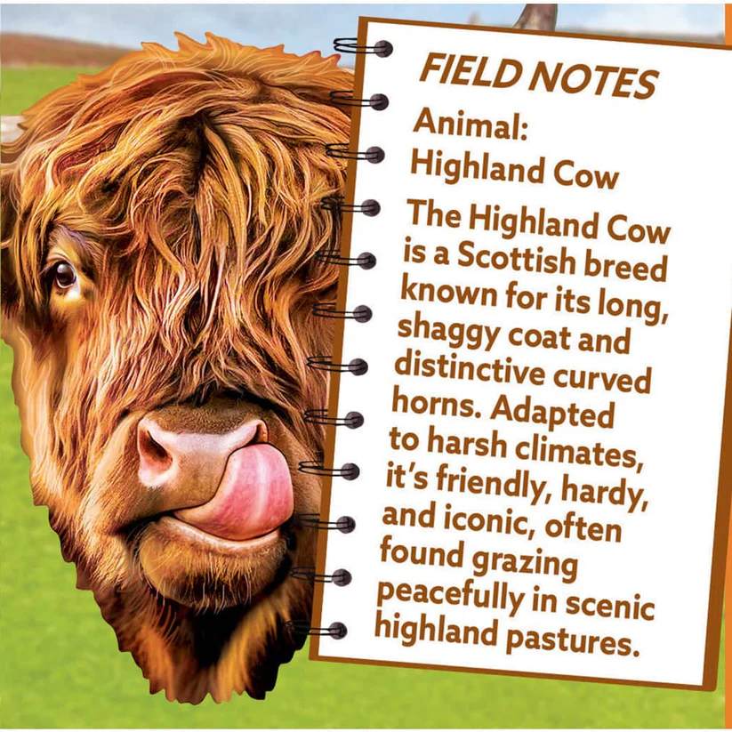 Highland Cow Shaped 100 Piece Squzzle Puzzle by Masterpieces - Image 3