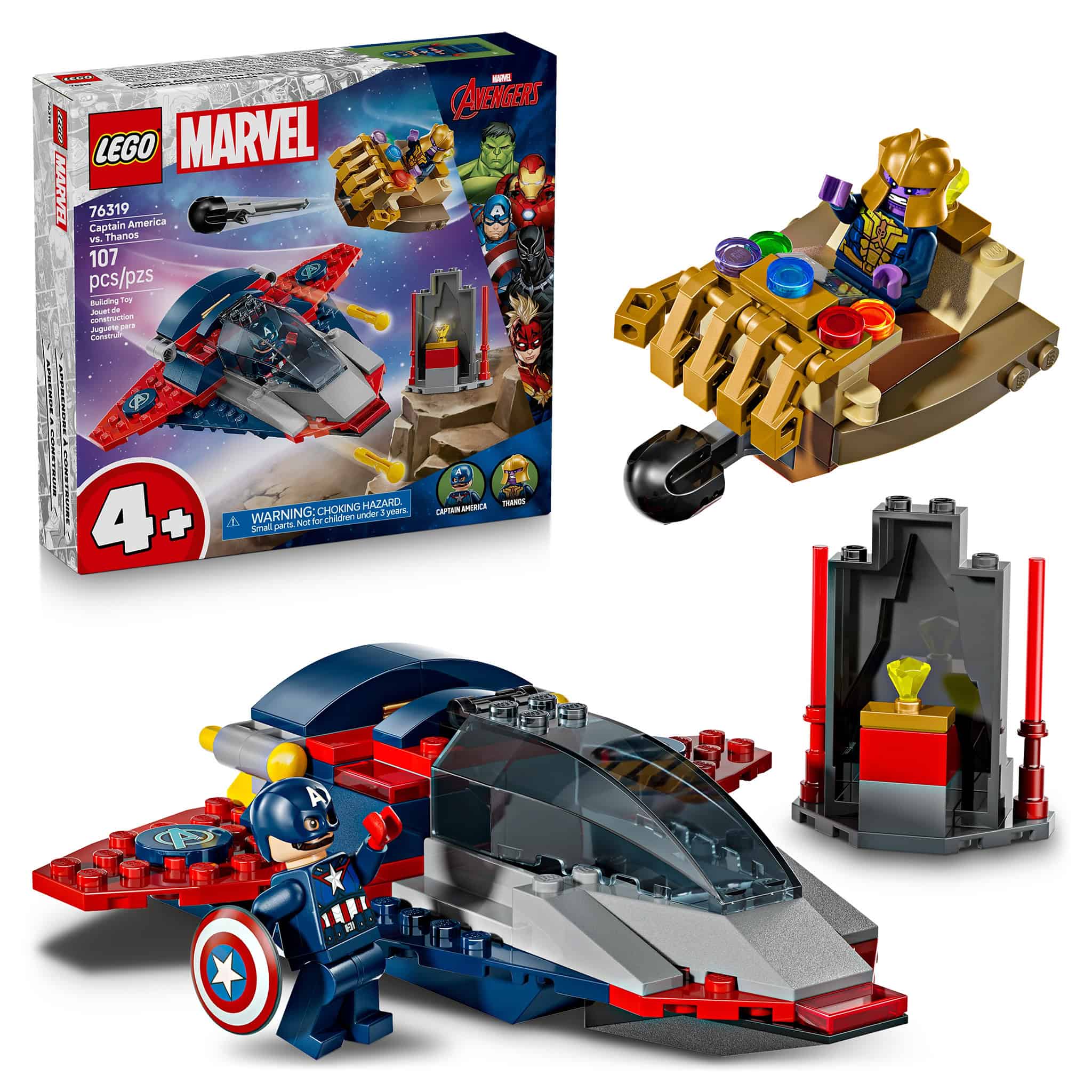 LEGO® Marvel Captain America vs. Thanos, 107 Pieces