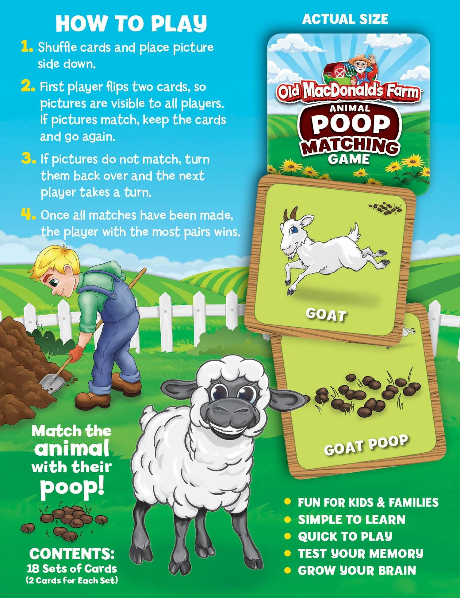 Old MacDonald's Farm Animal Poop Matching Game - Image 3