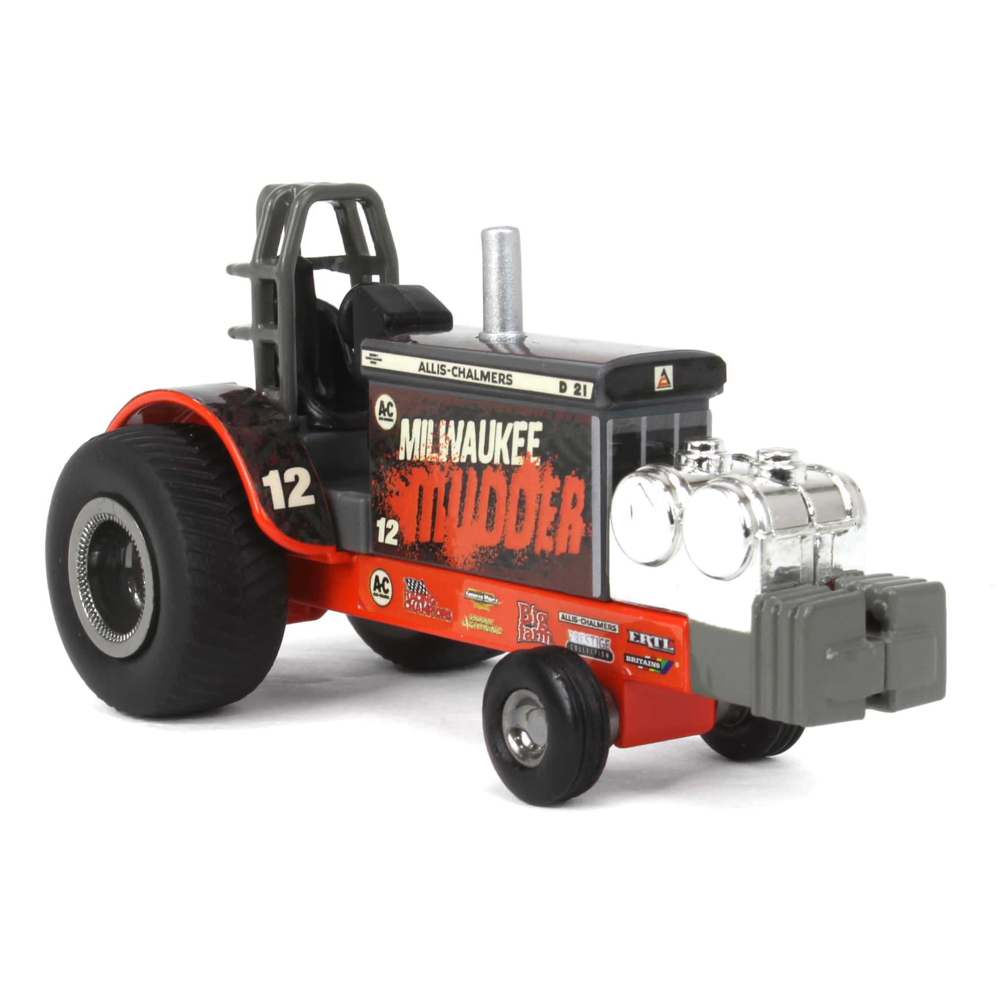 Set of 4 ~ 1/64 Allis Chalmers "Old Flame" & "Milwaukee Mudder" Pulling Tractors - Image 8